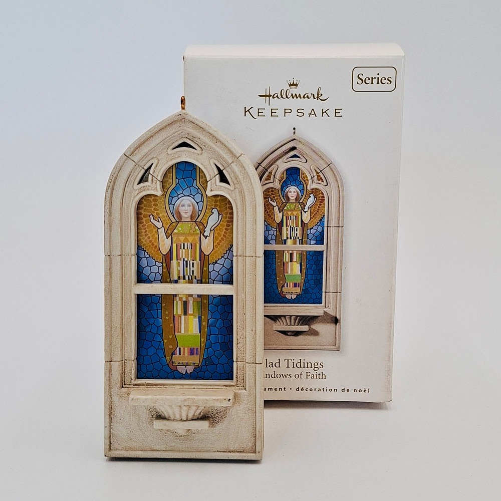 Hallmark Keepsake Glad Tidings Windows of Faith Ornament 2010 #1 Series Angel 4"